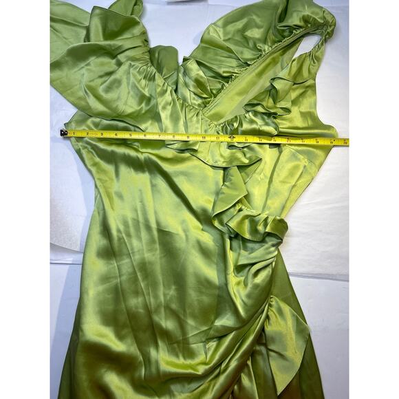 CINQ A SEPT Women's Petunya Silk Prickly V-Neckline Pear Mini Dress Size 10 - Picture 10 of 12